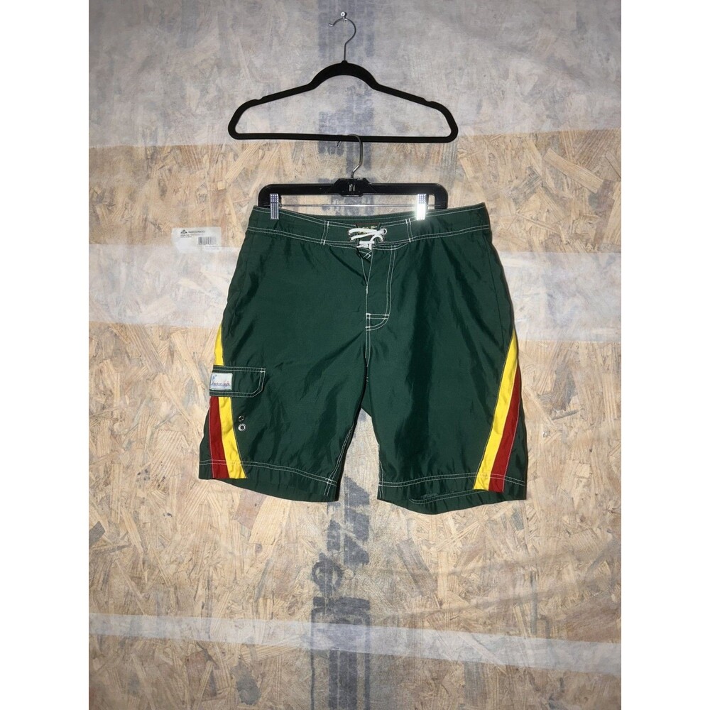 American Eagle Outfitters Size 34 Board Shorts Swim Trunks Mens Green Red Yellow
